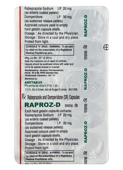 Raproz D Capsule 10'S - Ulcer/Reflux/Flatulence-Aaa