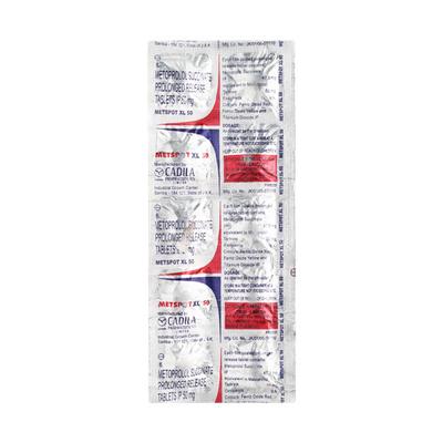 Metspot XL 50mg Tablet 10'S - Hypertension-Bet