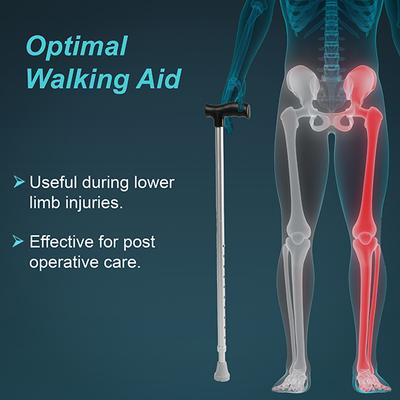 Tynor Walking Stick L type (UN) ( L 08) - Silver - Walker & Walking Stick