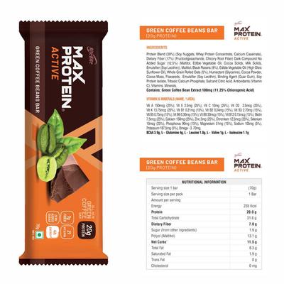 RiteBite Active Variety Energy Bar - Choco Fudge, Honey Lemon, Green Tea Orange, Choco Slim, Green Coffee Beans (Pack of 6) - Nutritional Bars
