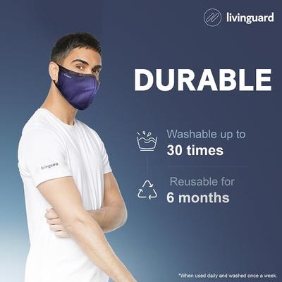 Livinguard Face Mask Ultra With Valve (M) - Blue (Pack of 1) - Face Mask