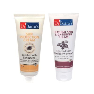 Dr Batra's Skin Care Kit (Sun Protection SPF 30 Cream + Natural Skin Lightening Cream) - Face Sunscreen