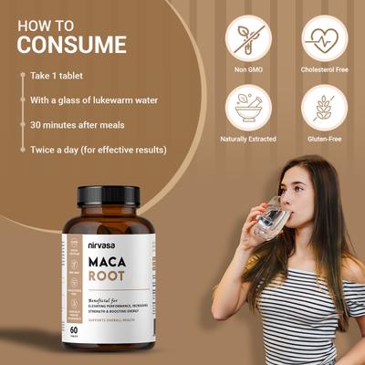 Nirvasa Maca Root Tablet (Pack of 5 x 60's) 1's - General Health