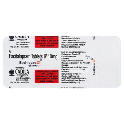 Escitlocad 10mg Tablet 10'S - Depression-Ant