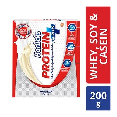 Horlicks Protein Plus Powder - Vanilla Flavour 200 gm (Refill Pack) - Protein Drink