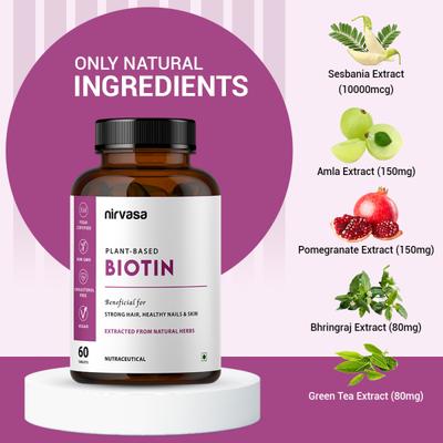 Nirvasa Plant Based Biotin Tablet 60's - Hair & Skin