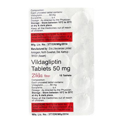 ZILDA 50mg Tablet 15's - Diabetes-Ant