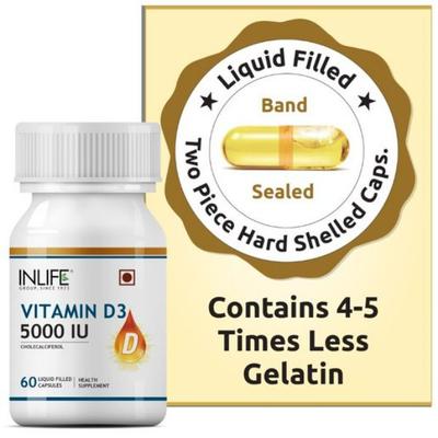 INLIFE Vitamin D3 5000 IU Capsules 60's - Multi-Vitamins