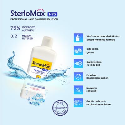 SterloMax 75% Isopropyl Alcohol-Based Hand Rub Sanitizer & Disinfectant (Pack of 2 x 500 ml) - Hand Sanitizer