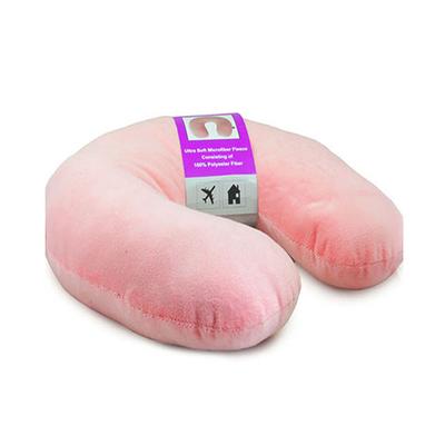 VIAGGI U Shape Feather Soft Microfibre Travel Neck Pillow - Light Pink - Others Ortho Supports