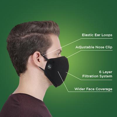Dettol D95 Mask - Anti Virus, Reusable & Washable (Black, L) - Face Mask