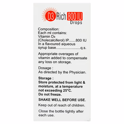 D3 RICH 800iu Drops 15ml - Supplements-Vit