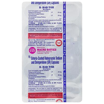B RAB DSR Capsule 10's - Ulcer/Reflux/Flatulence-Aaa
