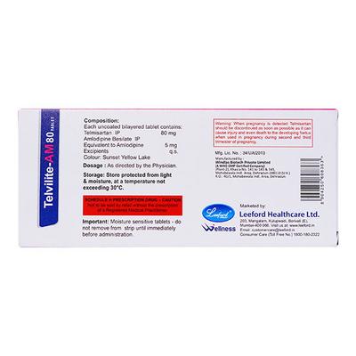 Telvilite AM 5/80mg Tablet 10'S - Hypertension-Ana