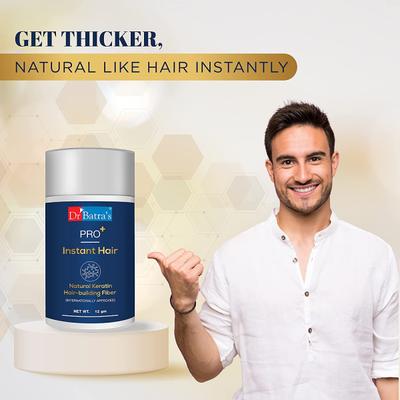 Dr Batra's Pro+ Instant Hair Natural Keratin Hair - Building Fiber (Brown) 12 gm - Hair & Skin