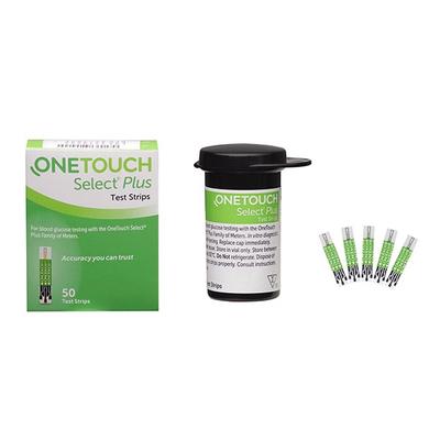 OneTouch Select Plus Strip (Pack of 2 x 50's) + OneTouch Delica Plus Lancet (Pack of 4 x 25's) - Blood Glucose Monitors/Test Strips