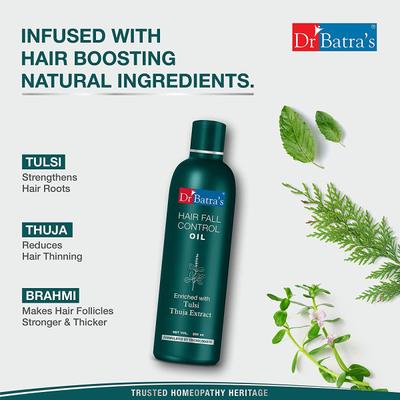 Dr Batra's Dandruff Cleansing Shampoo 500 ml + Hair Fall Control Oil 200 ml + Hair Vitalizing Serum 125 ml - Hair Treatment