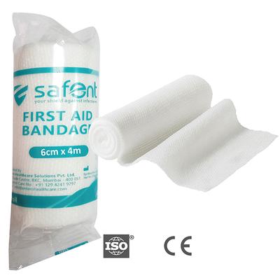 Safent First Aid Bandage (6 cm X 4 m) - Bandages & Dressings