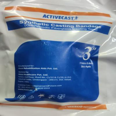 Vissco Activecast Synthetic Casting Bandage (3 Inch / 7.5 cm x 3.6 m) - Blue 1's - Bandages & Dressings