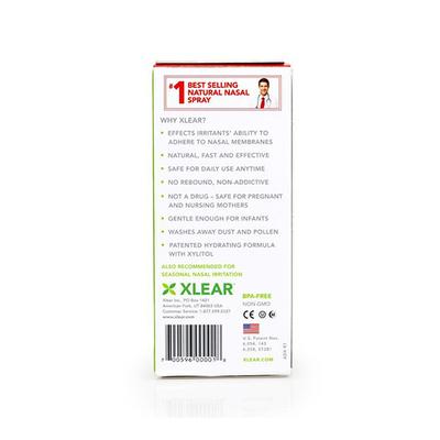 Xlear Adult Natural Saline Nasal Spray for Sinus and Allergy Relief 22 ml - Nasal Decongestion