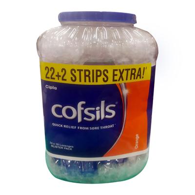 Cofsils Lozenges - Orange (Pack of 26 x 10's) (24's + 2 Strips Extra) (Blister Pack) - Sore Throat Lozenges
