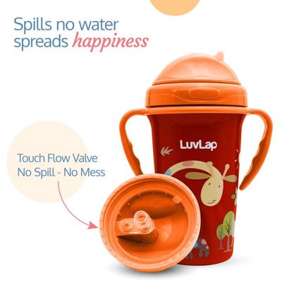 LuvLap Tiny Giffy Sipper - Orange 300 ml - Feeding & Nursing