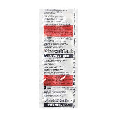 Topcef 200mg Tablet 10'S - Bacterial Infections-Cep