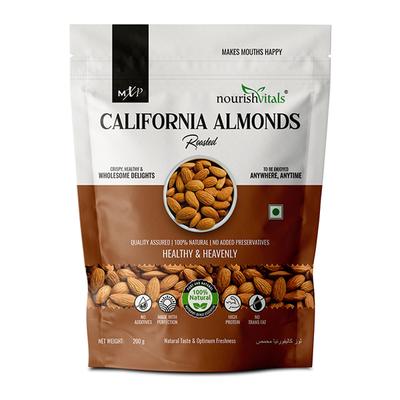 NourishVitals California Roasted Almonds Seeds (Pack of 2 x 200 gm) - Nutritional Bars
