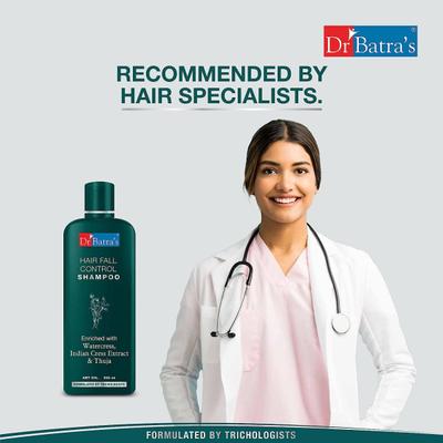 Dr Batra's Hair Fall Control Shampoo 500 ml + Hair Fall Control Serum 125 ml + Hair Oil 100 ml - Hair Treatment