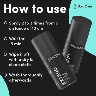 Bold Care Lube Combo Pack (Vibe Lube 100 ml - Strawberry + Extend Delay Spray 20 gm) - Intimate Spray