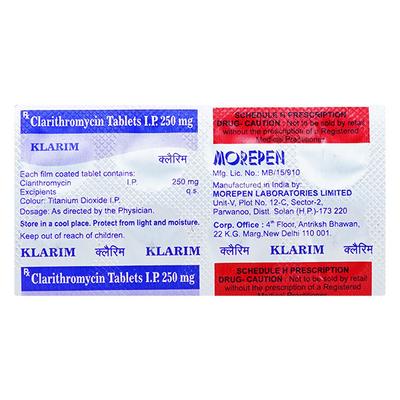 KLARIM 250 Tablet 10's - Bacterial Infections-Mac