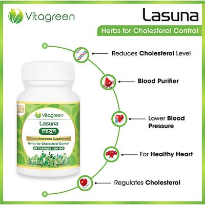 VitaGreen Lasuna Capsules 60's - Herbal Dietary Supplement