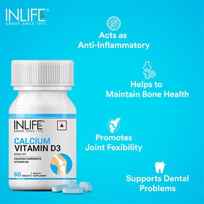 INLIFE Calcium Vitamin D3 Tablets 60's - Multi-Vitamins