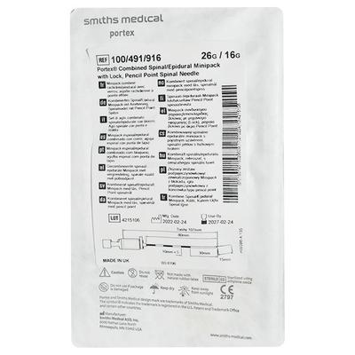 Portex Combined Spinal/Epidural Minipack (26 G/16 G) (100/491/916) 1's - Surgical Instruments