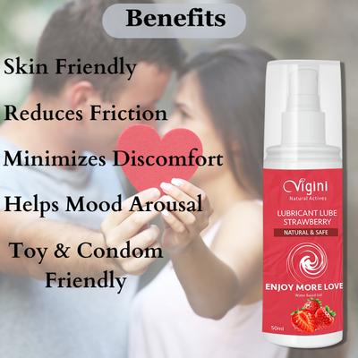 Vigini Lubricant Lube Water Based Gel - Strawberry 50 ml - Flavoured Lubes