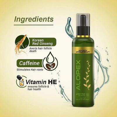Keya Seth Aromatherapy Alopex Penta Active 10 Hair Fall Control Solution 120 ml - Hair Lotions & Tonics