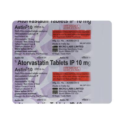 Astin 10mg Tablet 10'S - High Cholesterol-Dys