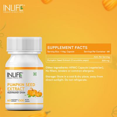 INLIFE Pumpkin Seed Extract Capsules 60's - Calcium And Minerals