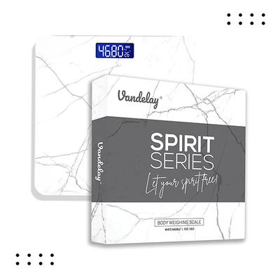 Vandelay Spirit Series Body Weighing Scale - White Marble - Health Monitoring Devices