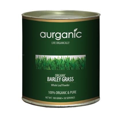 aurganic Organic Whole Leaf Powder - Barley Grass 100 gm - Herbal Dietary Supplement