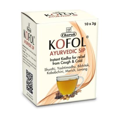 Kofol Ayurvedic Sugar Free Sip Powder (Pack of 10 x 3 gm) - Cough Syrup