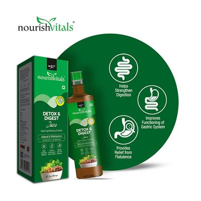 NourishVitals Detox & Digest Juice 500 ml - Ayurvedic Juices