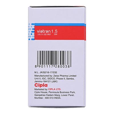 Viatran 1.5gm Injection 1's - Bacterial Infections-Cep