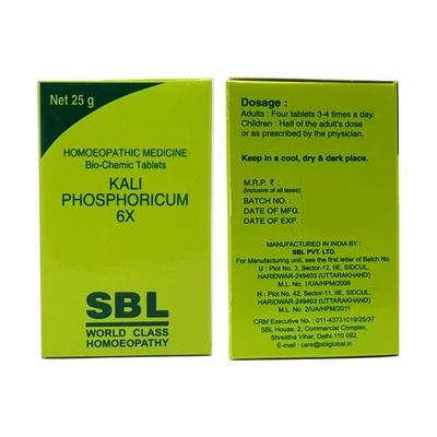 SBL Kali Phosphoricum 6X Tablet 25 gm - Bio-Chemic