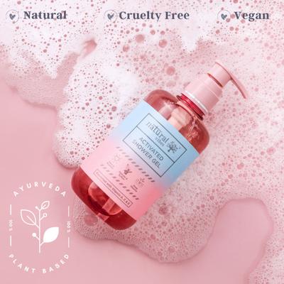 Natural Vibes Deep Cleanse & Exfoliating Routine Shower Gel Body Wash + Scrubbing Glove 300 ml - Bath Kits & Sets