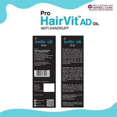 Millennium Herbal Care Pro Hairvit Anti Dandruff Hair Oil (Pack of 2 x 100 ml) - Hair Oils