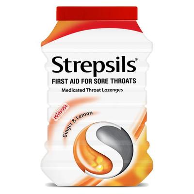Strepsils Sore Throat Lozenges - Ginger & Lemon 200's - Sore Throat Lozenges