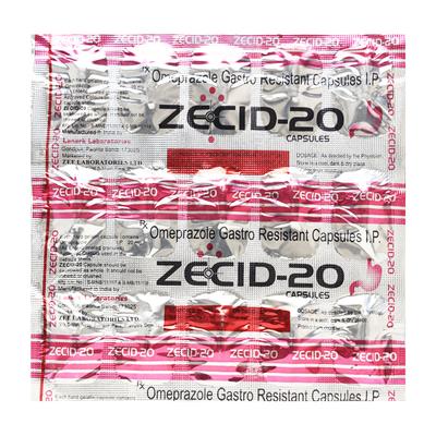 ZECID 20mg Capsule 15's - Ulcer/Reflux/Flatulence-Aaa
