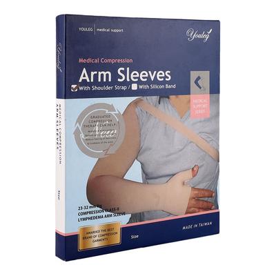 Youleg Medical Compression Stockings Arm Sleeves with Shoulder Strap (XL) - Right - Abdomen/Neck/Arm/Elbow Supports