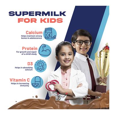 Gritzo SuperMilk Nutrition Drink Powder for Young Athletes - Double Chocolate 400 gm - Nutritional Supplement